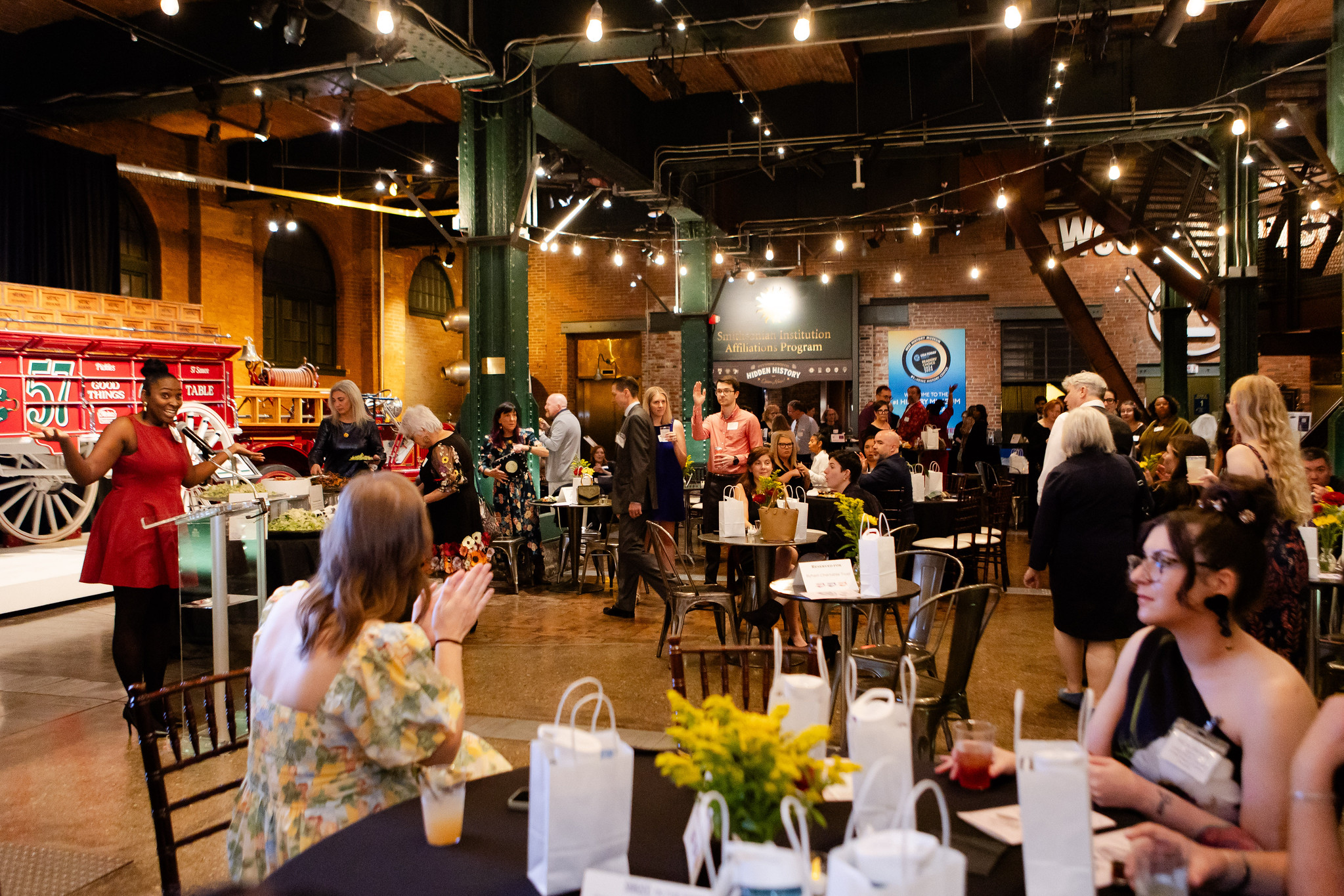 Demia Tyler speaking to Soiree in the Strip attendees.